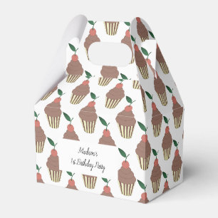 illusima Chocolate Frosting Cupcakes 1st Birthday Favor Box
