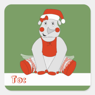 illusima Christmas Classic Square Sticker Tags