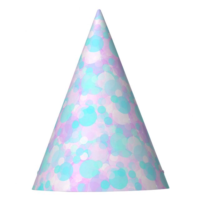 illusima Confetti Pink Purple Blue Pattern Party Hat (Front)