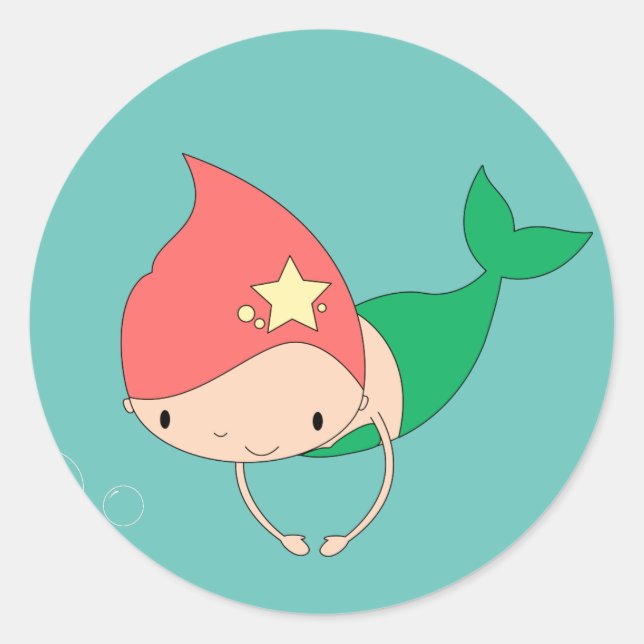 illusima Cotton Candy Mermaid Classic Round Sticker (Front)