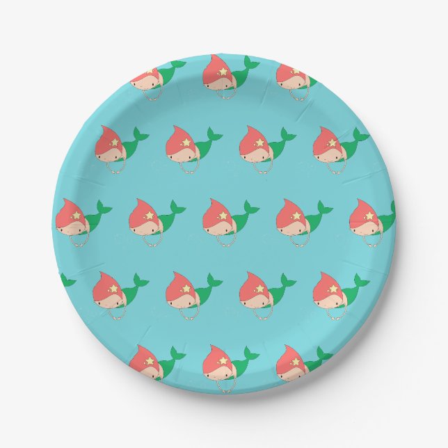 illusima Cotton Candy Mermaid Paper Plate (Front)