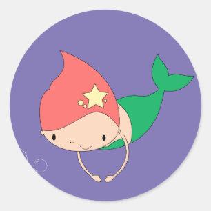 illusima Cotton Candy Mermaid Purple Classic Round Sticker