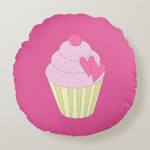 illusima Decorated Cupcake Round Pillow