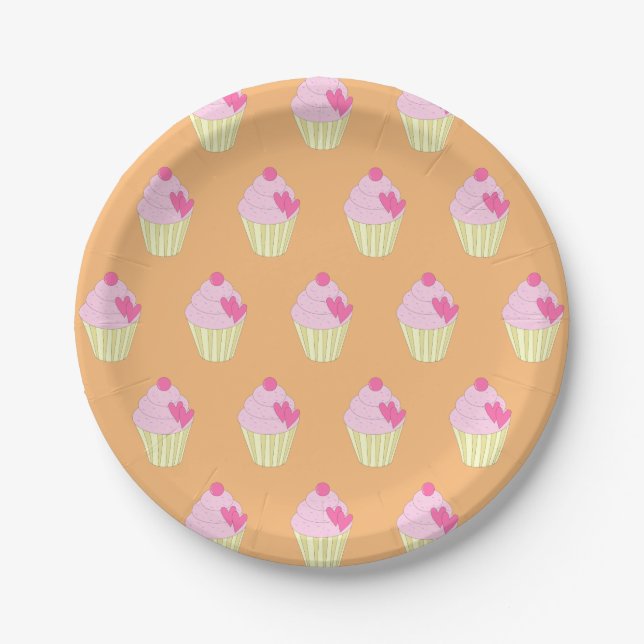 illusima Decorated Cupcakes Paper Plate (Front)