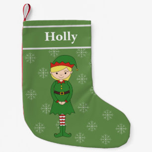 illusima Girl Elf Christmas Helper Snowflakes Smal Small Christmas Stocking