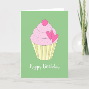 illusima Love Heart Cupcake Green Card