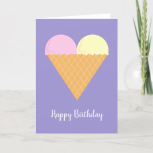 illusima Love Heart Ice-Cream Light Purple Card