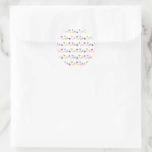 illusima Magical Rainbow Stars Party Classic Round Sticker