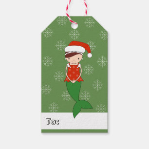 illusima Mermaid Christmas Snowflakes Gift Tags