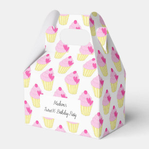 illusima Pink Frosting Cupcakes Sweet 16 Favor Box