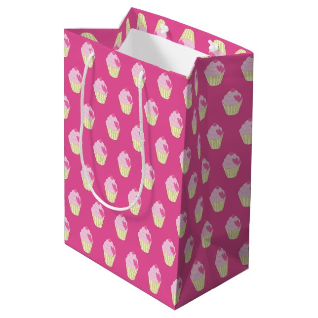 illusima Pink Medium Gift Bag (Back Angled)