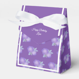 illusima Purple Roses Blue Birthday Gift/ Favor Box