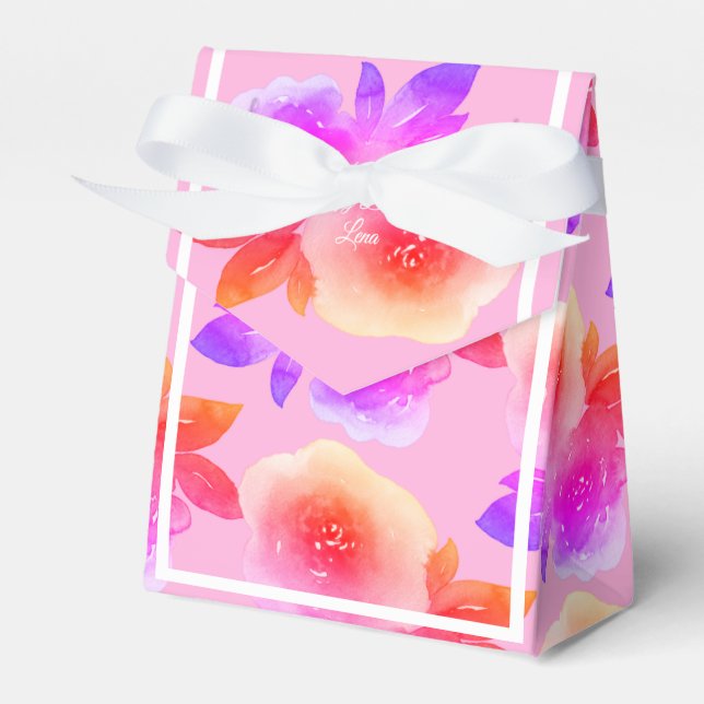 illusima Rainbow Flower Pattern Birthday Gift/ Fav Favor Box (Front Side)