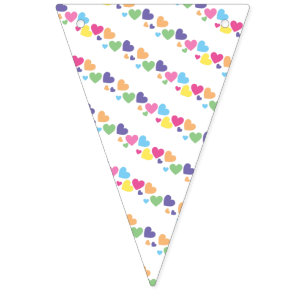 illusima Rainbow Love Hearts Pattern Party Bunting Flags
