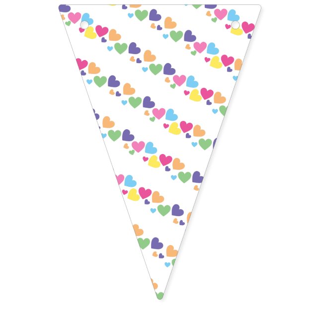 illusima Rainbow Love Hearts Pattern Party Bunting Flags (First Flag)