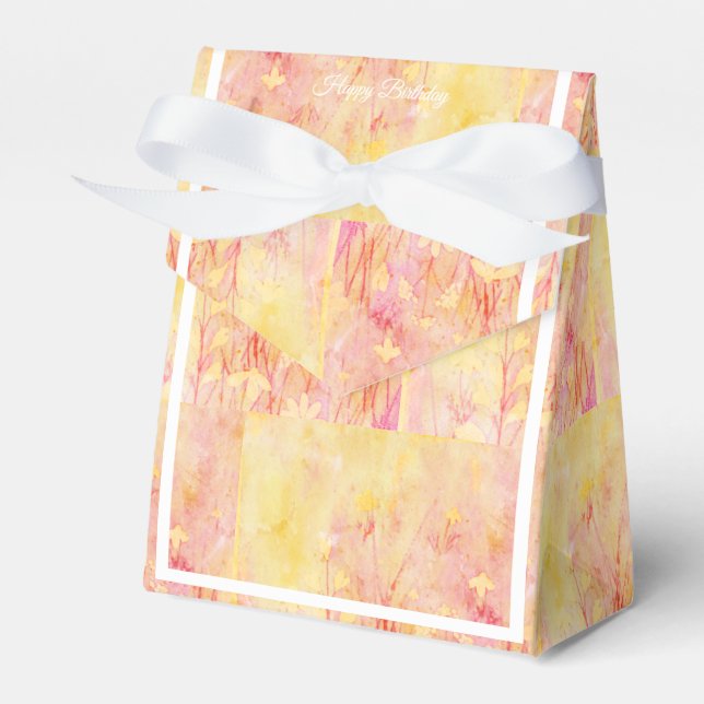 illusima Wild Flowers Watercolor Birthday Gift/ Favor Box (Front Side)