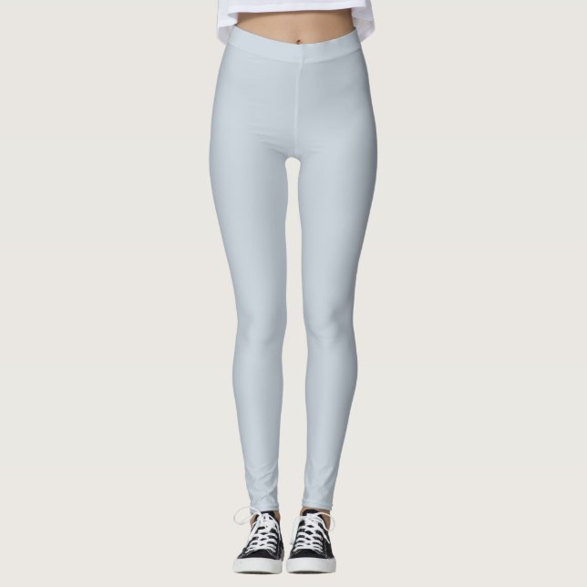 Illusion Blue Solid Colour Leggings (Front)