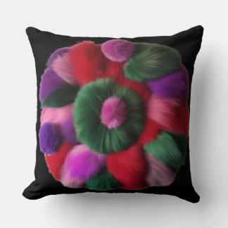 Illusion Coussin unique sur noir 20"