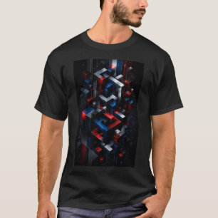 Illusion de Cube Infini T-Shirt Géométrique Ultr