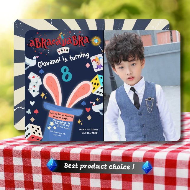 Illusion magique Invitation Anniversaire Photo per (Créateur téléchargé)