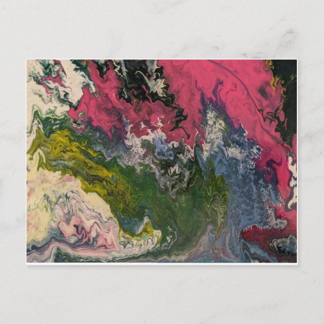 Illusion No 1 Beta, acrylic pour Postcard (Front)
