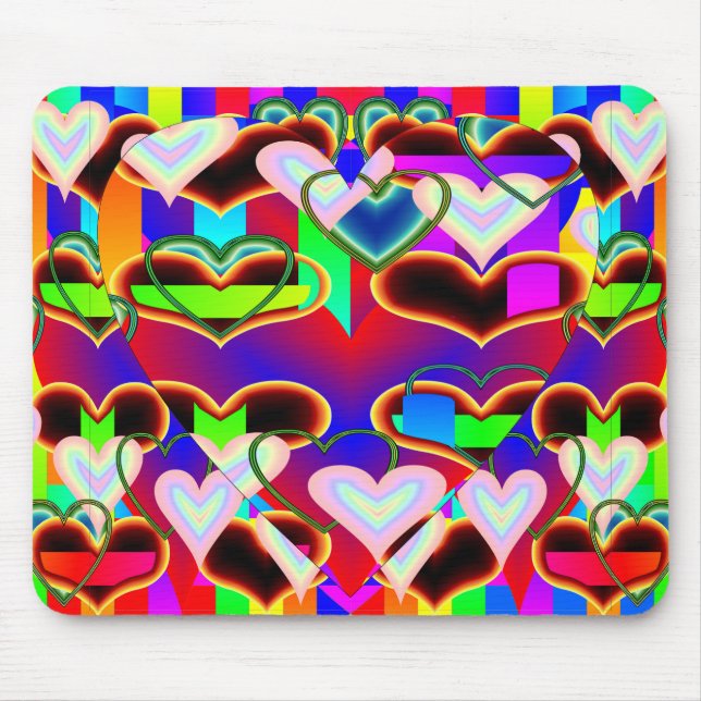 Illusion of the Hearts by Kenneth Yoncich Mouse Pad (Front)