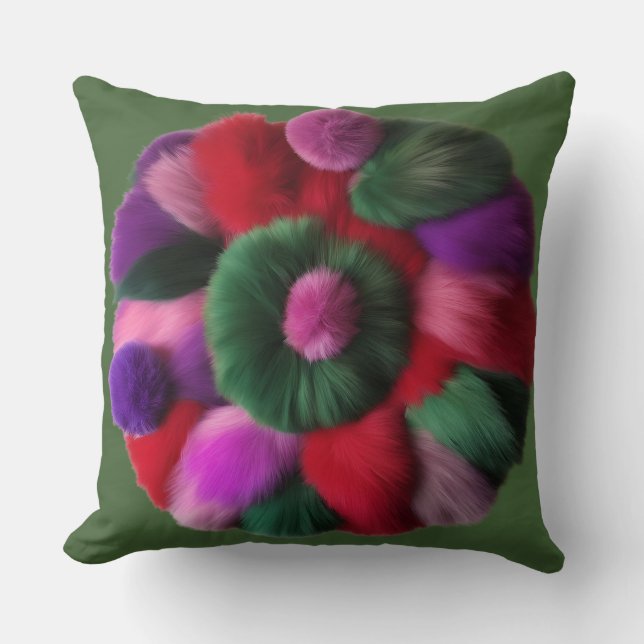 Illusion On Green Accent Pillow - Unique Fabric (Front)