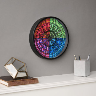 Illusion optique 3D spirale Horloge encadrée noire