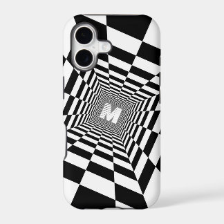 Illusion optique noire et blanche, Monogramme blan