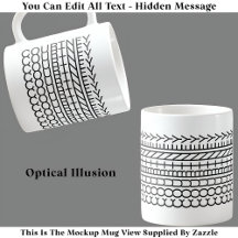 Illusion optique Nom Mug 114B Novelté Texte caché