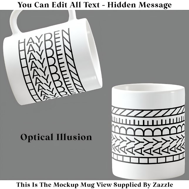 Illusion optique Nom Mug 114B Texte caché moderne (Créateur téléchargé)