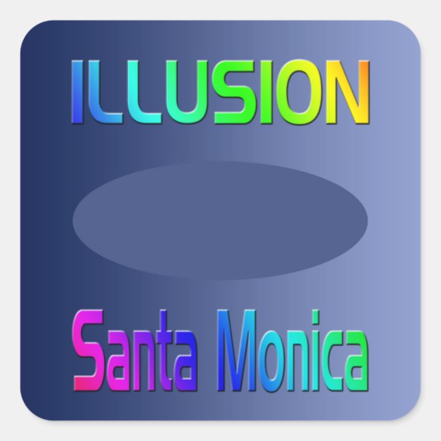 "ILLUSION Santa Monica" Sticker! Square Sticker (Front)