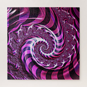 Illusion spirale rose et noire Puzzle