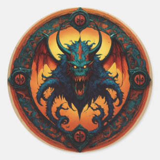 Illustrate a powerful esports emblem classic round sticker
