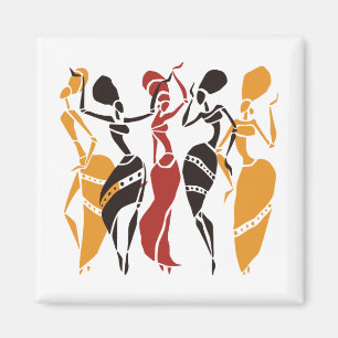Illustrated African dancers background Magnet