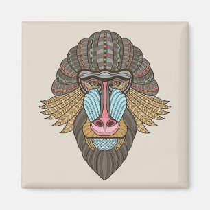 illustrated Baboon Magnet