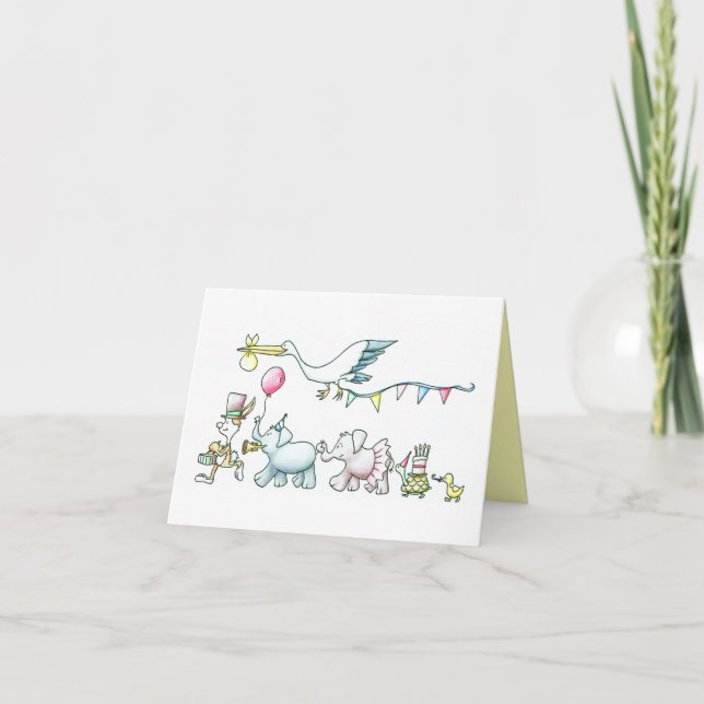 Illustrated Baby, Pregnancy, Congratulations Card (Front)