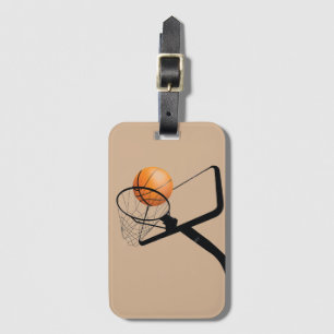 Illustrated Basketball and hoop Luggage Tag