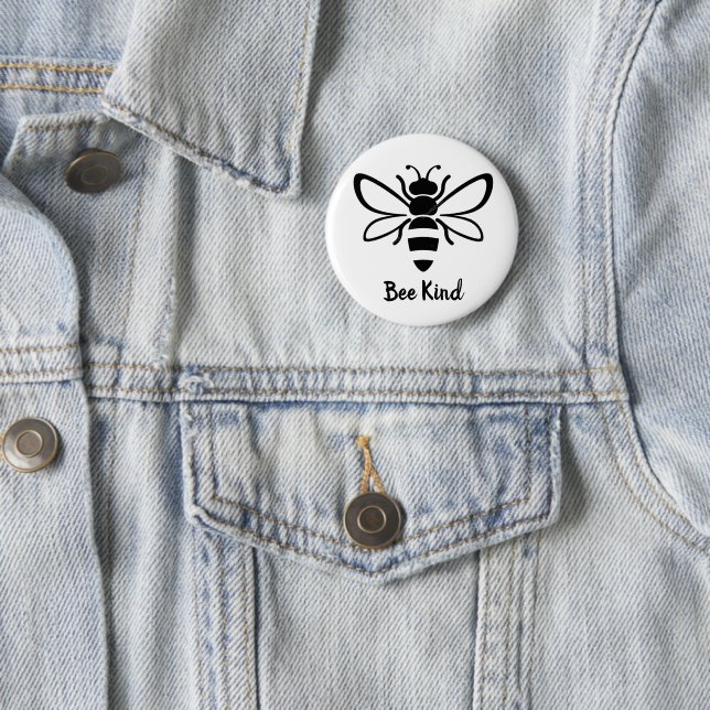 Illustrated bee   2 inch round button (In Situ)