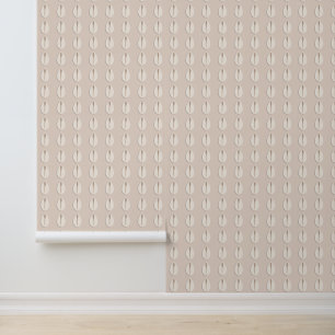 Illustrated Beige Cowry Shell Pattern Wallpaper