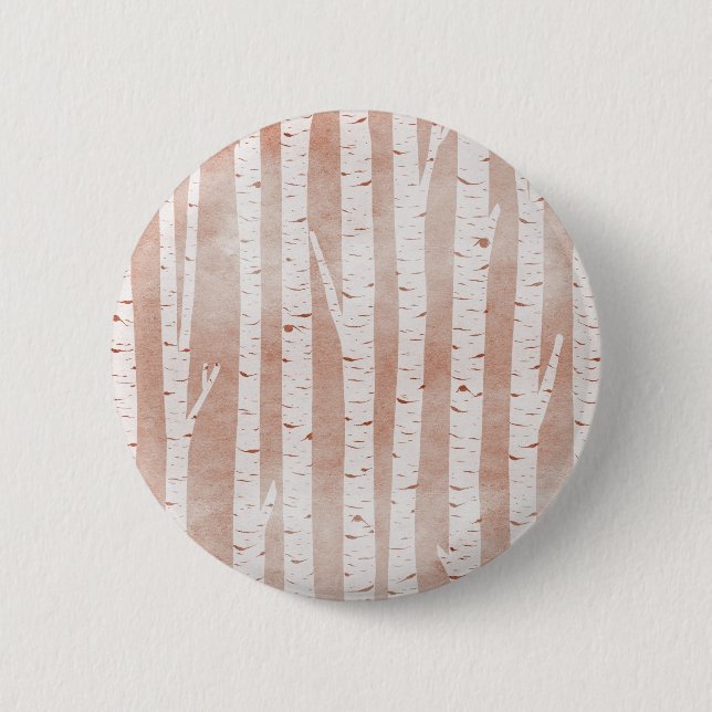 Illustrated Birch Trees 2 Inch Round Button (Front)