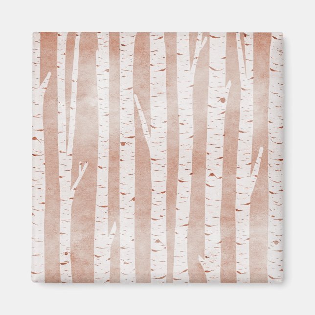 Illustrated Birch Trees Magnet (Front)