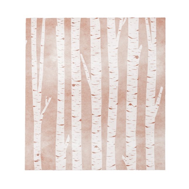 Illustrated Birch Trees Notepad (Front)