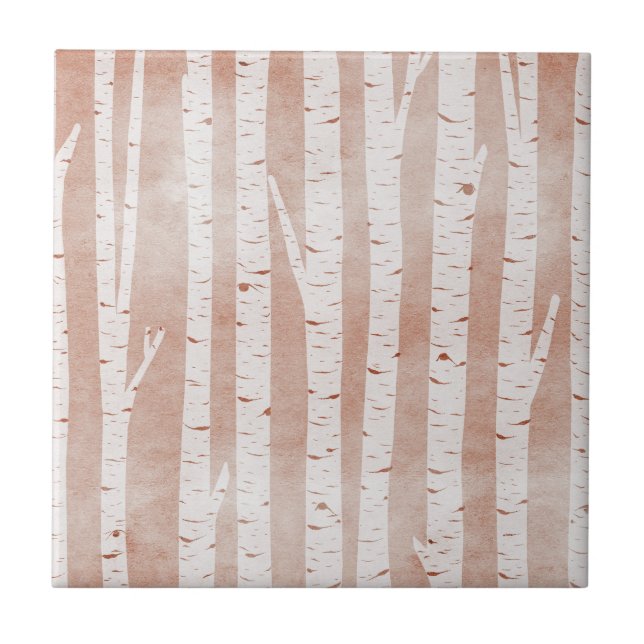 Illustrated Birch Trees Tile (Front)