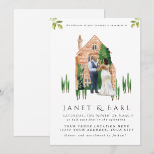 Illustrated Black Couple Wedding Invitations