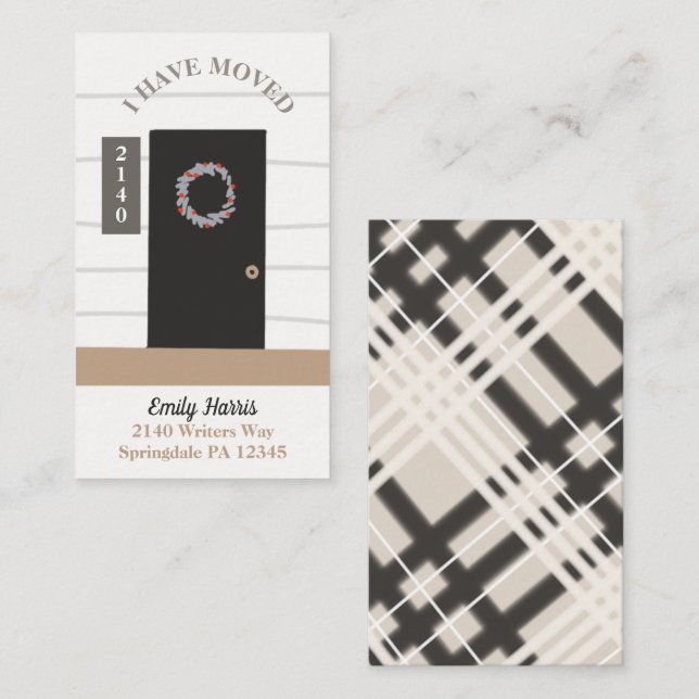 Illustrated Black Door Moving Announcement (Front/Back)