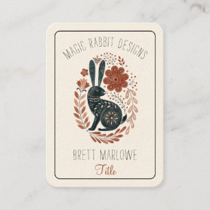 Illustrated Black Rabbit Business Card