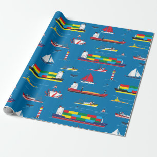 Illustrated Boats Wrapping paper