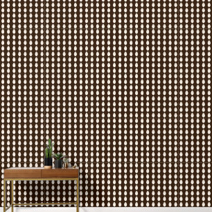 Illustrated Brown Cowry Shell Pattern Wallpaper