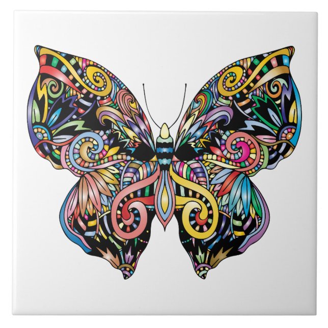 Illustrated butterfly  tile (Front)